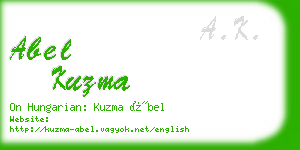 abel kuzma business card